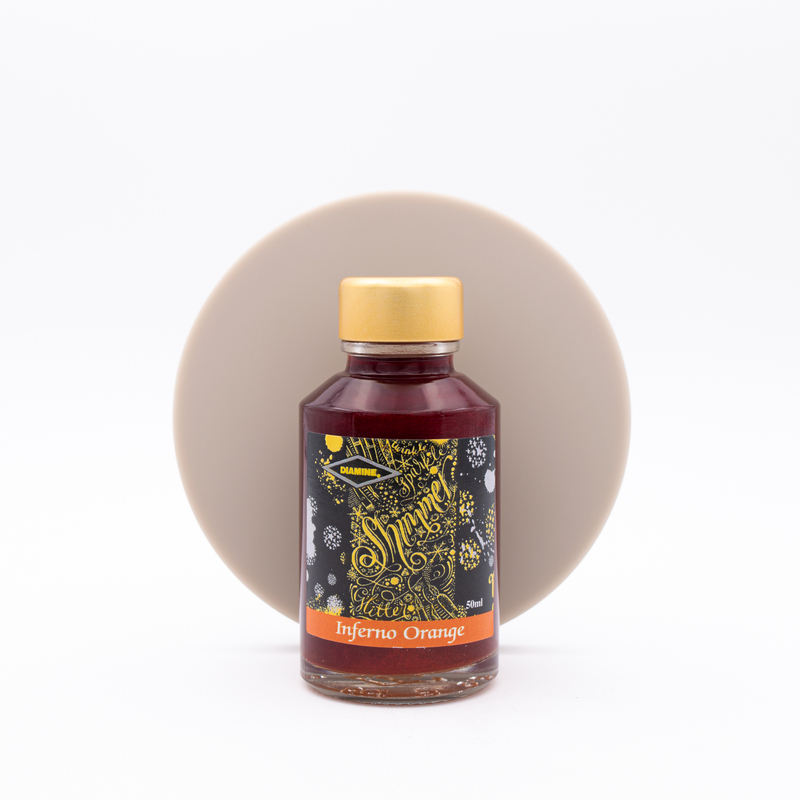 Diamine Shimmering Inferno Orange Ink Bottle 50 ml
