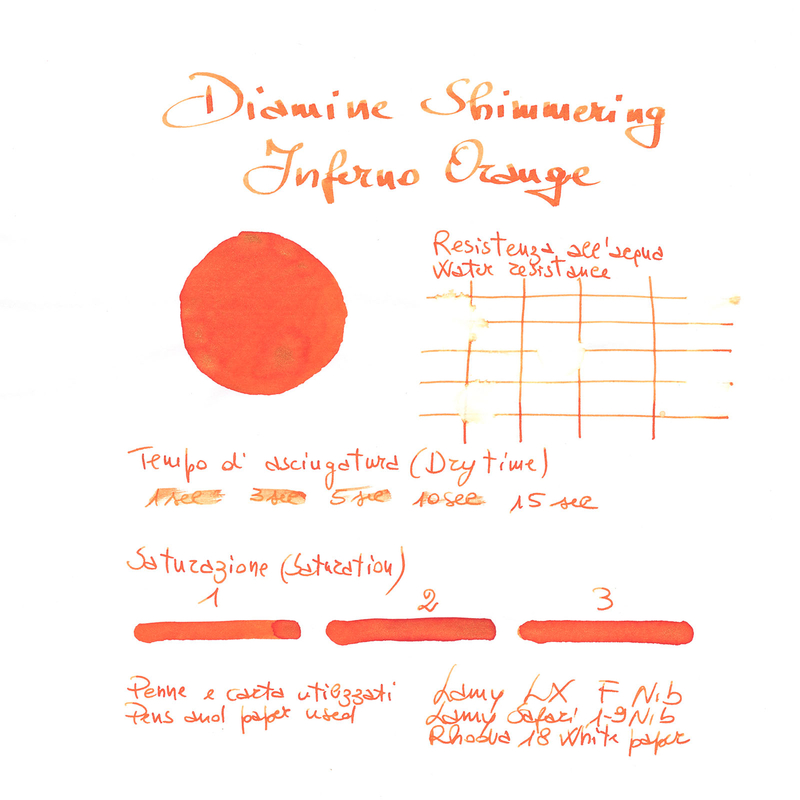 Diamine Shimmering Inferno Orange Ink Bottle 50 ml