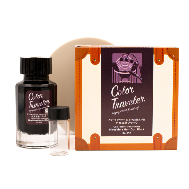 Color Traveler Hiroshima Hon-Dori Black Ink Bottle 30 ml
