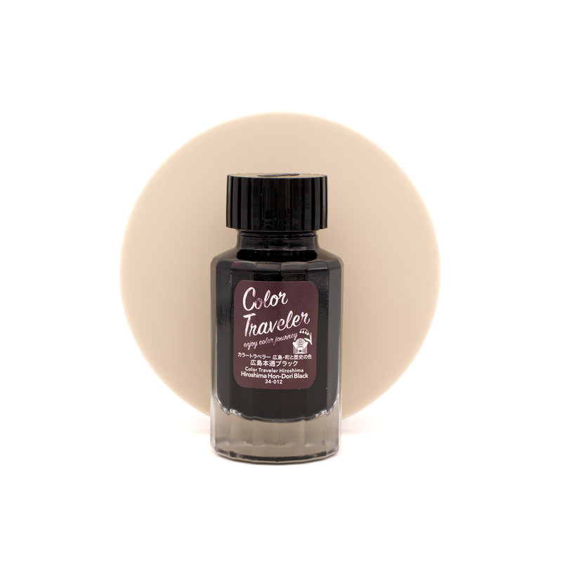 Color Traveler Hiroshima Hon-Dori Black Ink Bottle 30 ml