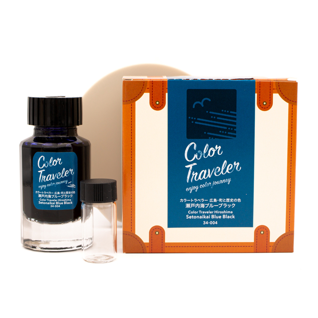Color Traveler Setonaikai Blue Black Ink Bottle 30ml