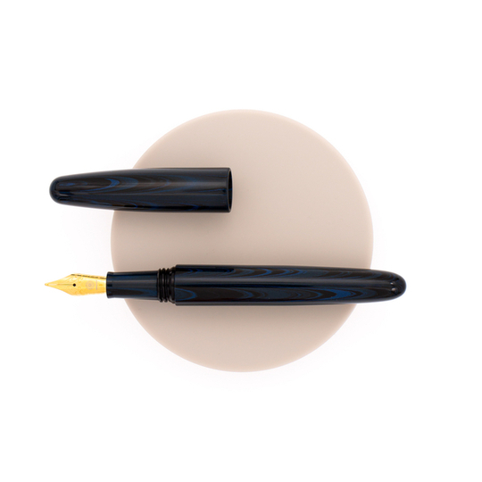 Wancher Dream Pen True Ebonite Penna Stilografica Marble Blue & Oro