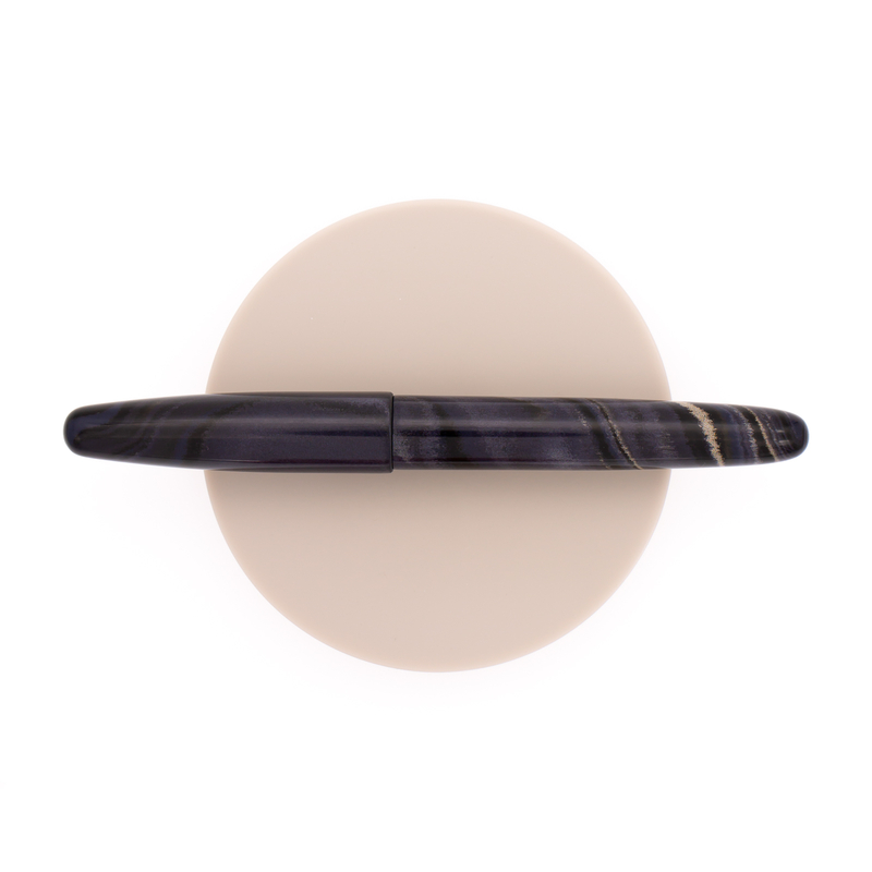 Wancher Dream Pen True Ebonite Fountain Pen Marble Purple Gray & Rhodium