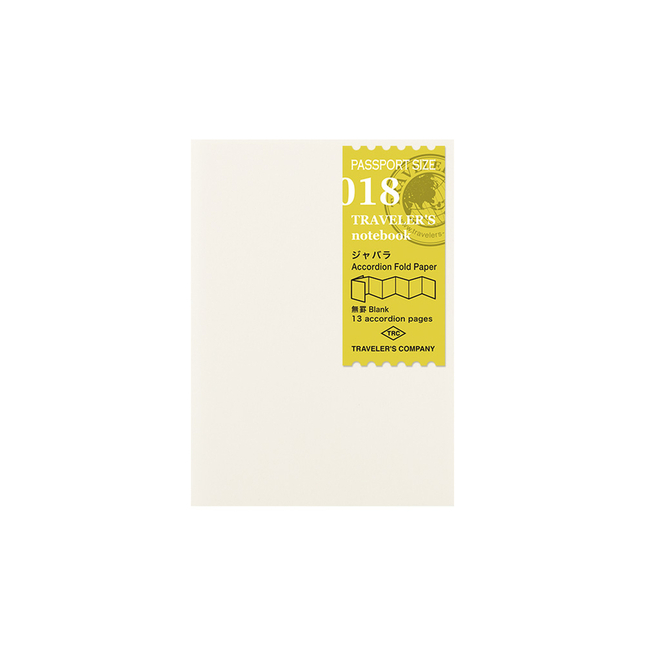 Traveler's Notebook Refill 018 Passport Size Accordion Fold Paper