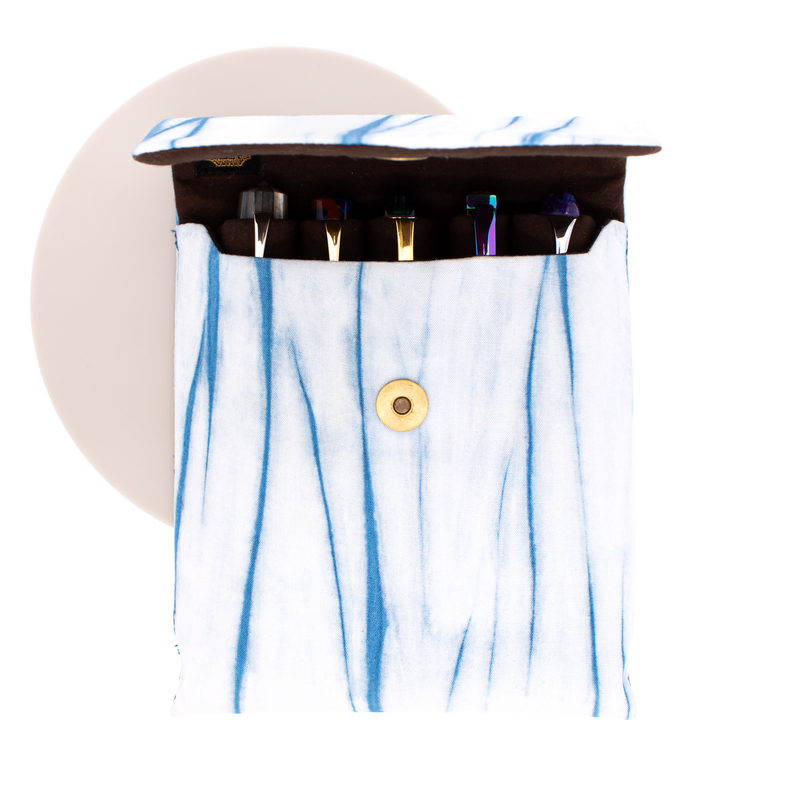 Kyoku Haku Portapenne Rigido 5 Posti Indigo