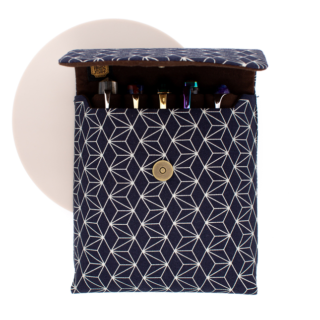 Kyoku Haku Portapenne Rigido 5 Posti Grilles Blue