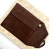 Kyoku Haku Pen Roll for 6 Pens Suede Brown