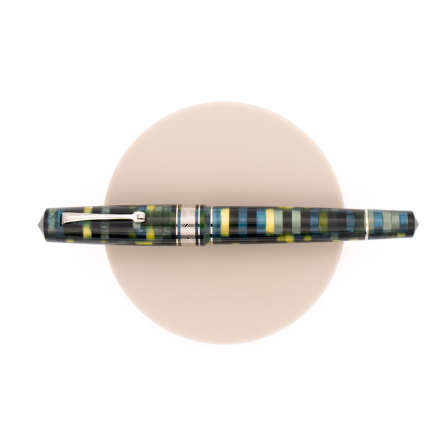 Leonardo Momento Zero Grande Mosaico Fountain Pen Baobab & Rhodium