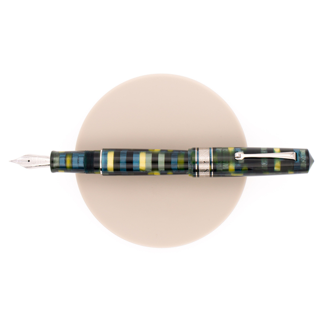Leonardo Momento Zero Grande Mosaico Fountain Pen Baobab & Rhodium