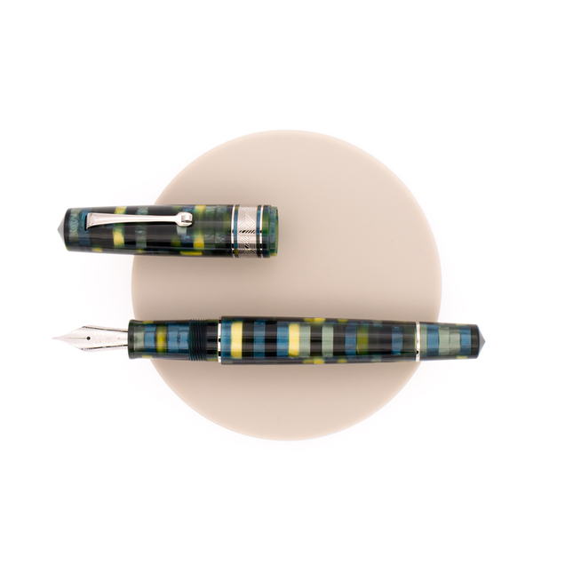 Leonardo Momento Zero Grande Mosaico Fountain Pen Baobab & Rhodium