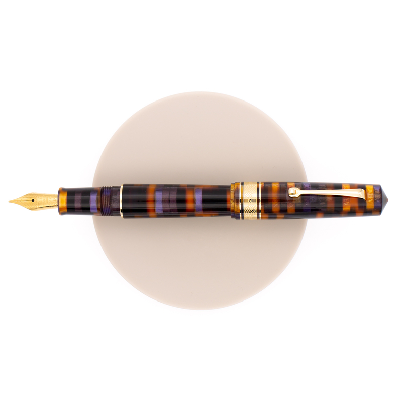 Leonardo Momento Zero Grande Mosaico Fountain Pen Anemone & Gold Leonardo Momento Zero Grande Mosaico Fountain Pen Anemone & Gold