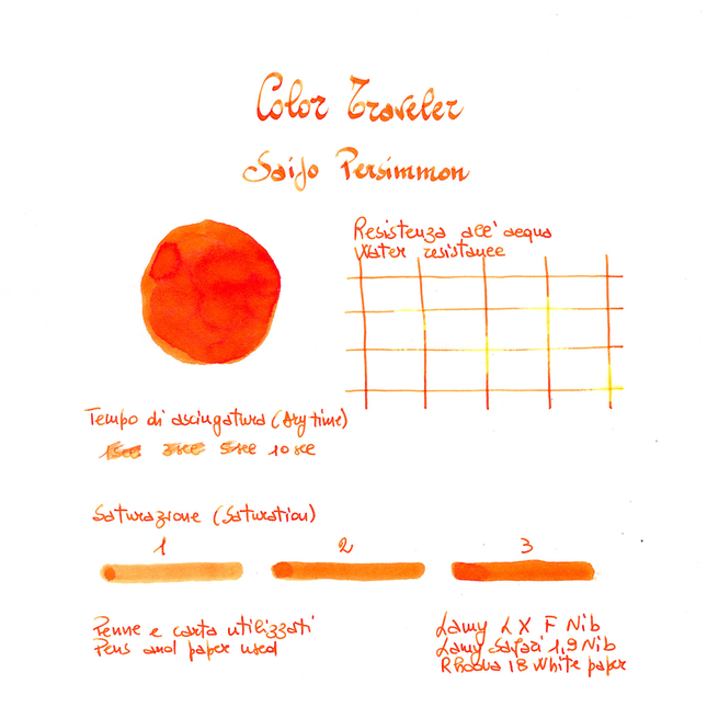 Color Traveler Saijo Persimmon Ink Bottle 30 ml