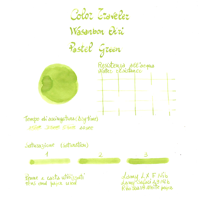 Color Traveler Wasanbon Oiri Pastel Green Inchiostro 30 ml