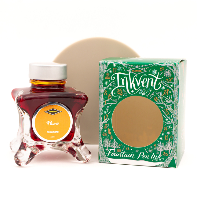 Diamine Inkvent Flame Ink Bottle 50 ml Green Edition