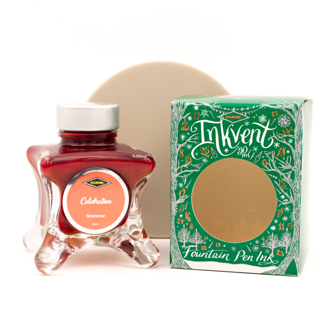 Diamine Inkvent Celebration Ink Bottle 50 ml Green Edition Shimmer