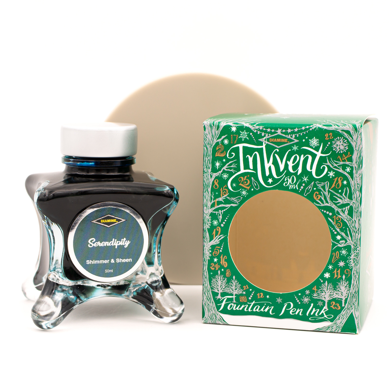 Diamine Inkvent Serendipity Inchiostro 50 ml Green Edition Shimmer & Sheen Diamine Inkvent Serendipity Inchiostro 50 ml Green Edition Shimmer & Sheen