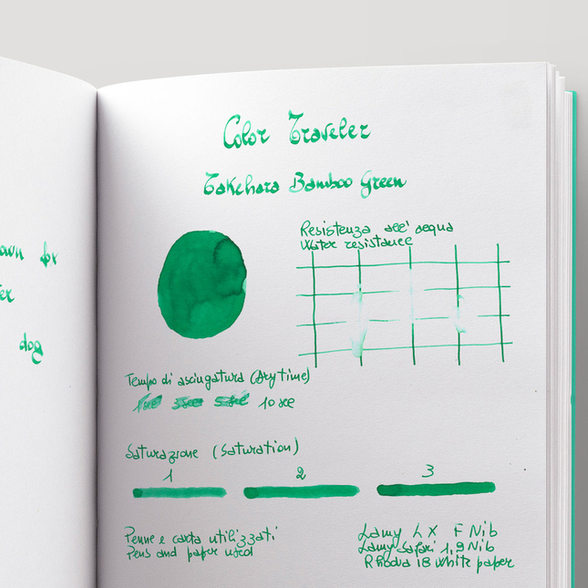 Color Traveler Takehara Bamboo Green Ink Bottle 30 ml