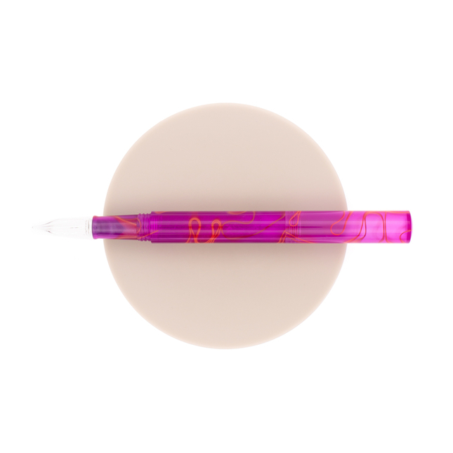 Guitar Portable Dip Pen with Glass Nib Sunset Pink
