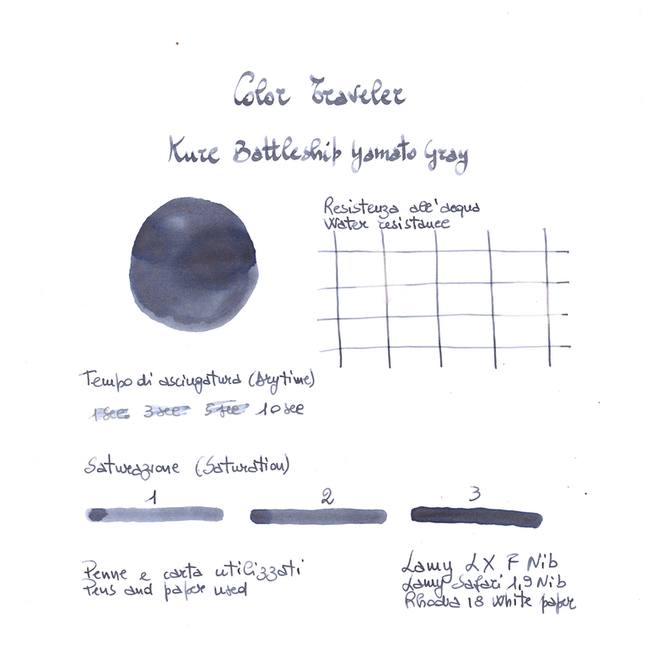 Color Traveler Kure Battleship Yamato Gray Ink Bottle 30 ml