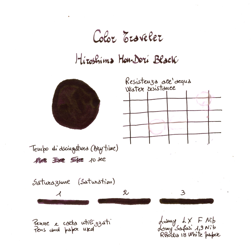 Color Traveler Hiroshima Hon-Dori Black Inchiostro 30 ml Color Traveler Hiroshima Hon-Dori Black Inchiostro 30 ml