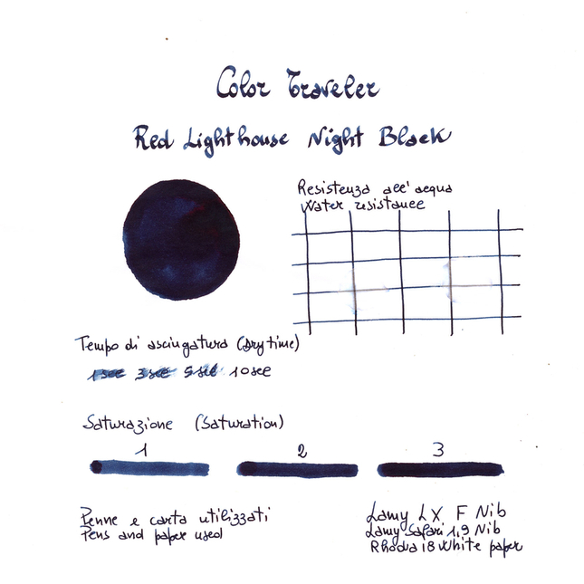 Color Traveler Red Lighthouse Night Black Inchiostro 30 ml