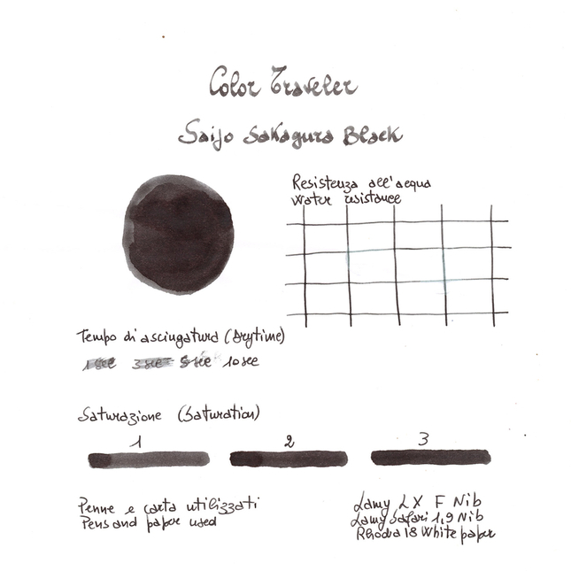 Color Traveler Saijo Sakagura Black Ink Bottle 30 ml