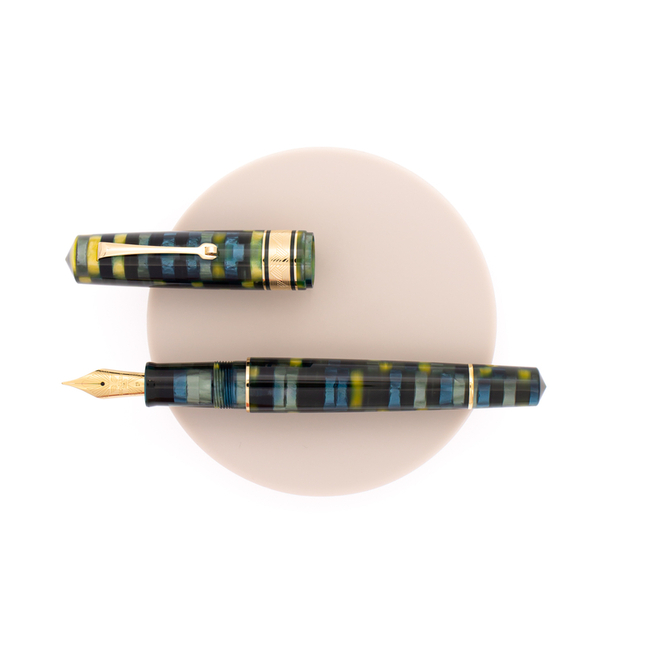 Leonardo Momento Zero Grande Mosaico Penna Stilografica Baobab & Oro 14 KT