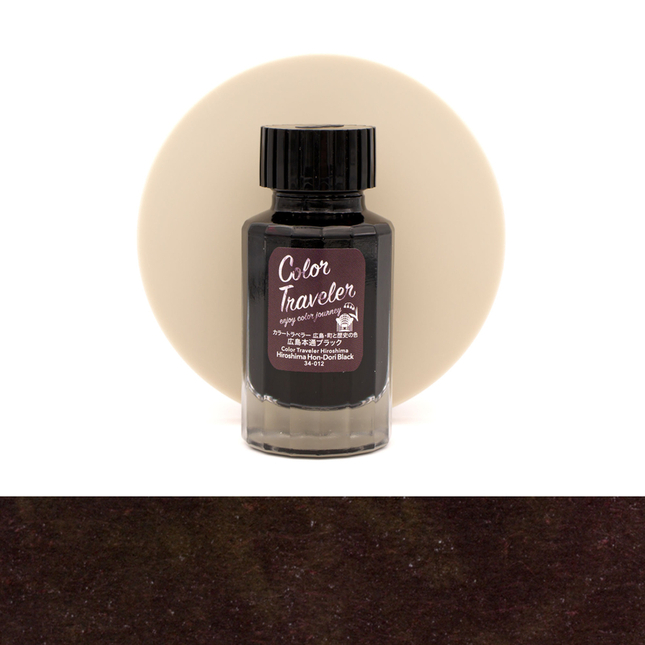 Color Traveler Hiroshima Hon-Dori Black Ink Bottle 30 ml