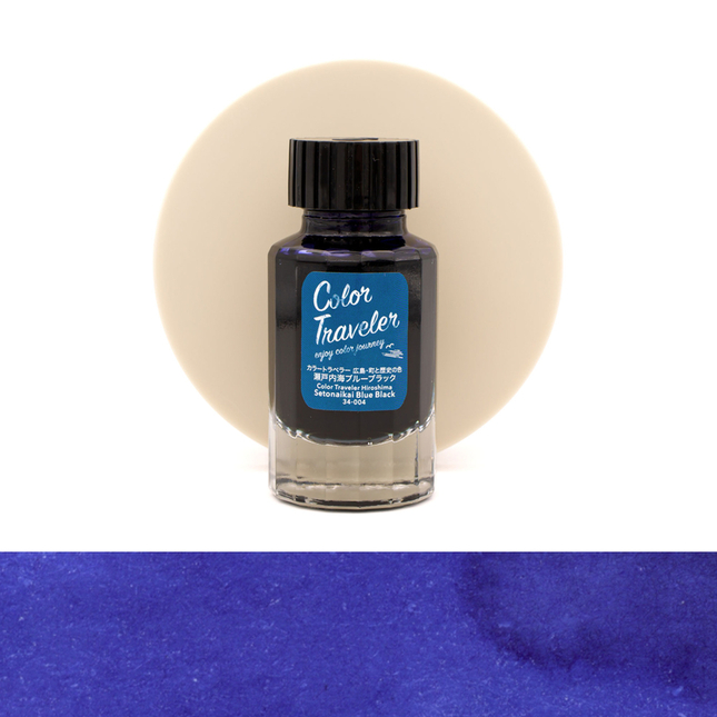Color Traveler Setonaikai Blue Black Ink Bottle 30ml