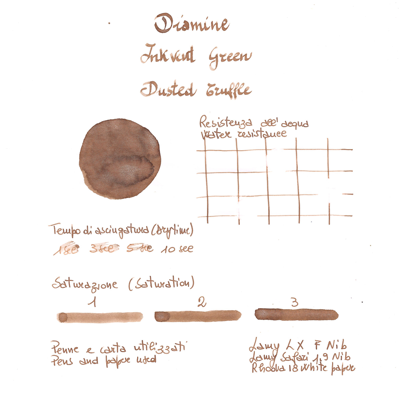 Diamine Diamine Inkvent Dusted Truffle Ink Bottle 50 ml Green Edition Shimmer
