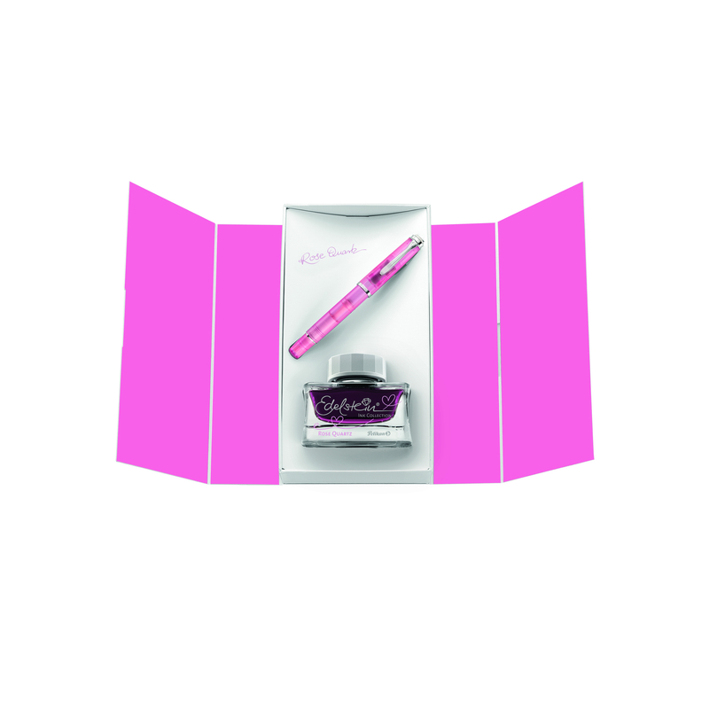 Pelikan M205 Set Fountain Pen & Ink Rose Quartz 2023 Special Edition
