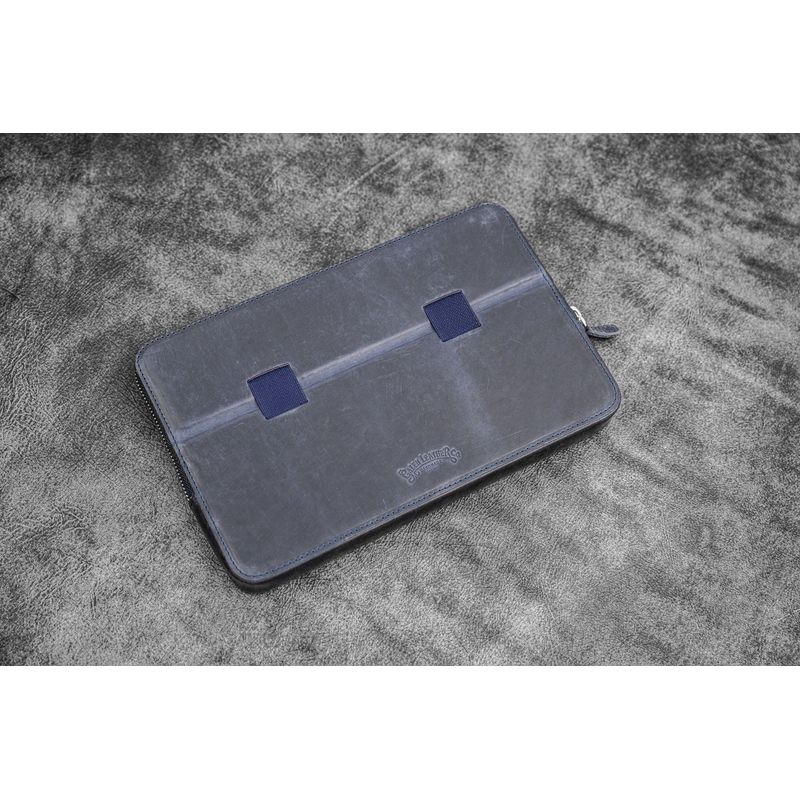 Galen Leather Galen Leather Magnum Opus 12 Slots Pen Case Crazy Horse Navy Blue