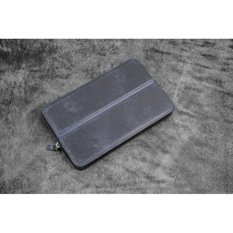 Galen Leather Galen Leather Magnum Opus 12 Slots Pen Case Crazy Horse Navy Blue