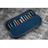 Galen Leather Galen Leather Magnum Opus 12 Slots Pen Case Crazy Horse Navy Blue