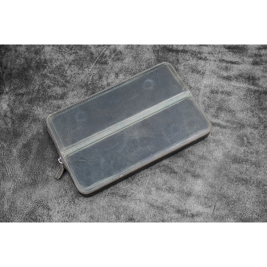 Galen Leather Magnum Opus 12 Slots Pen Case Crazy Horse Smoky Grey