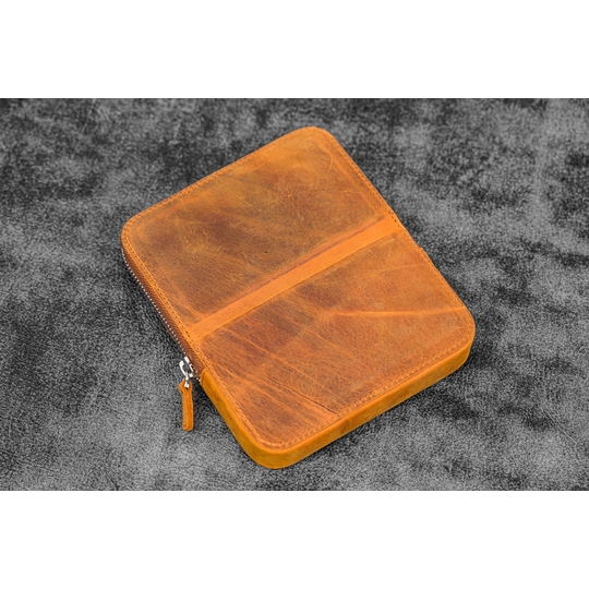 Galen Leather Magnum Opus 6 Slots Pen Case Crazy Horse Brown