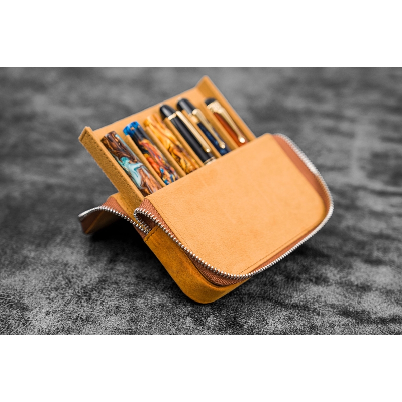 Galen Leather Galen Leather Magnum Opus 6 Slots Pen Case Crazy Horse Brown