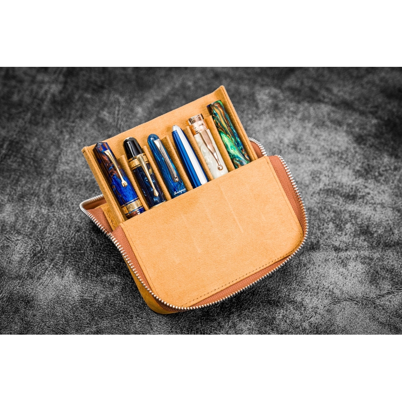 Galen Leather Galen Leather Magnum Opus 6 Slots Pen Case Crazy Horse Brown