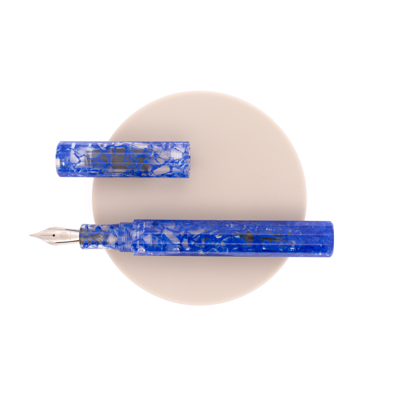 Wancher Wancher Kaleido Fountain Pen Blue Marbles (Fuun) Wancher Wancher Kaleido Fountain Pen Blue Marbles (Fuun)