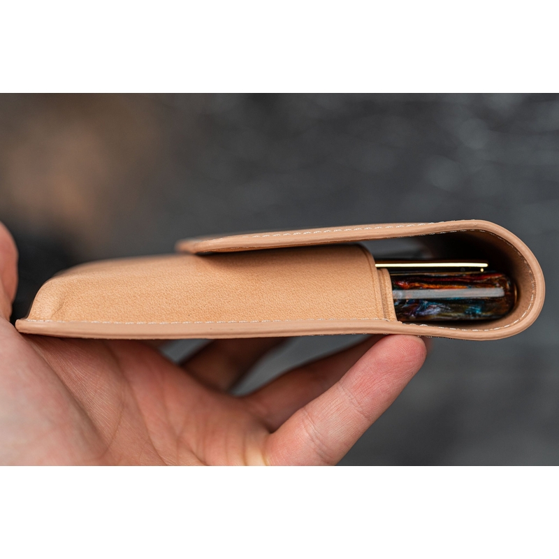 Galen Leather Galen Leather Flap Pen Case for 5 Pens Undyed