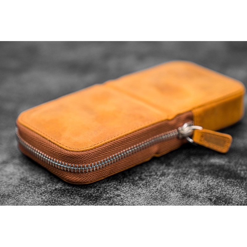 Galen Leather Galen Leather Magnum Opus 3 Slots Pen Case Crazy Horse Brown