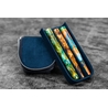 Galen Leather Galen Leather Magnum Opus 3 Slots Pen Case Crazy Horse Navy Blue