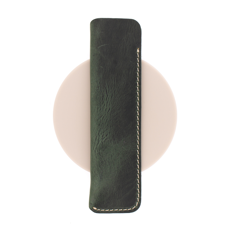 Galen Leather Galen Leather Portapenne in Pelle 1 Posto Crazy Horse Forest Green
