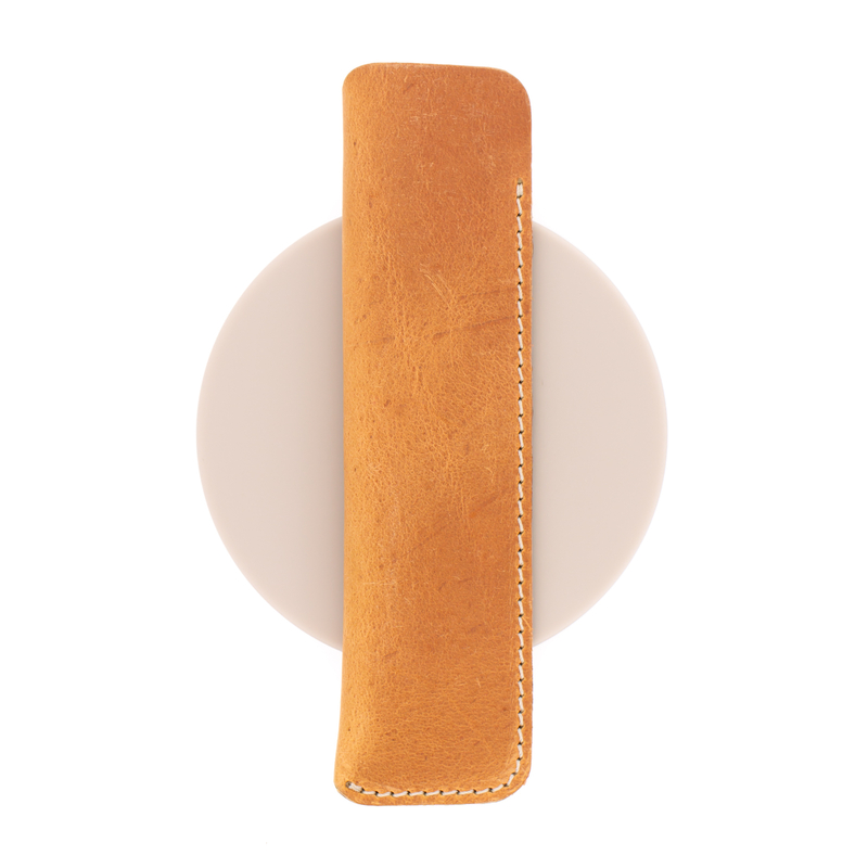 Galen Leather Galen Leather Portapenne in Pelle 1 Posto Crazy Horse Honey Ochre