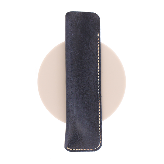 Galen Leather Sleeve for 1 Pen Crazy Horse Navy Blue
