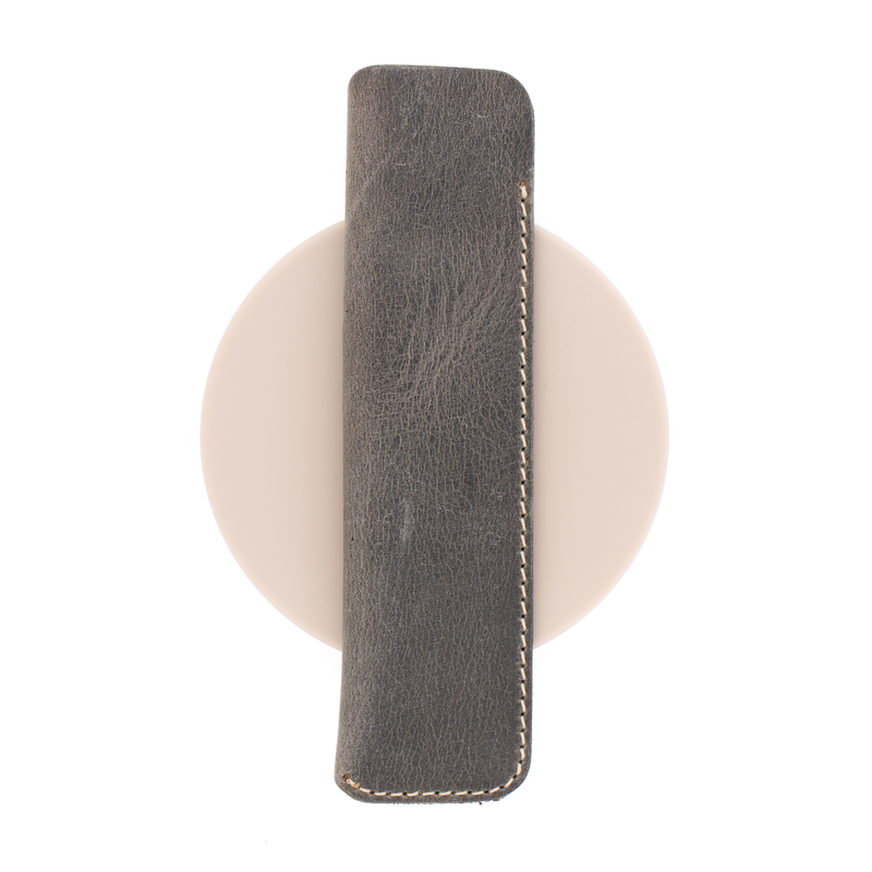 Galen Leather Galen Leather Portapenne in Pelle 1 Posto Crazy Horse Smoky Grey