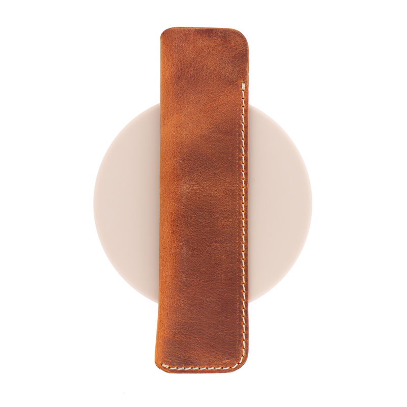 Galen Leather Galen Leather Portapenne in Pelle 1 Posto Crazy Horse Tan