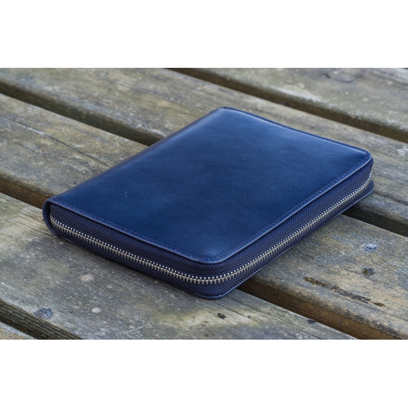 Galen Leather Galen Leather Portapenne in Pelle 5 Posti con Notebook A6 Navy Blue