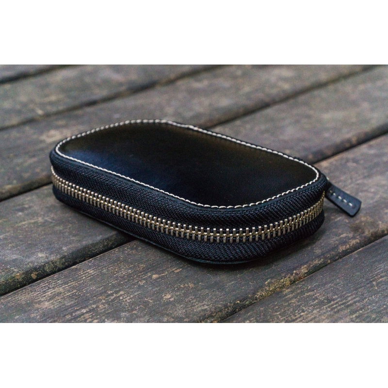 Galen Leather Galen Leather Zippered 6 Slots Pen Case Black