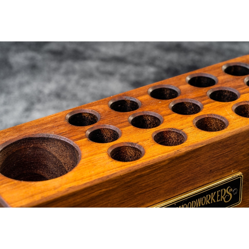 Galen Leather Galen Leather Wood Desk Organizer Pen Holder Walnut